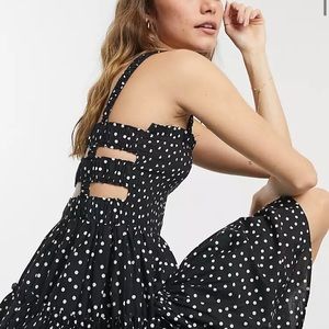 ASOS black and white polka dot mini dress